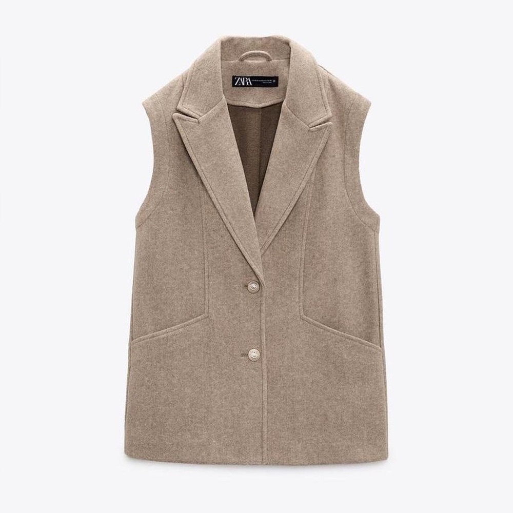 ZARA Beige Sleeveless Vest